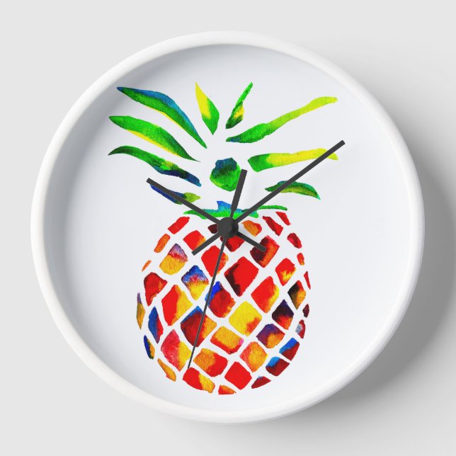 Funky pineapple cool art clock (Front)