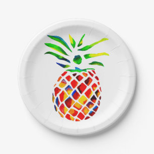 Funky pineapple cool art paper plate