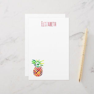 Funky pineapple cool art stationery