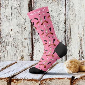 Funky Pink Cat Paw Socks