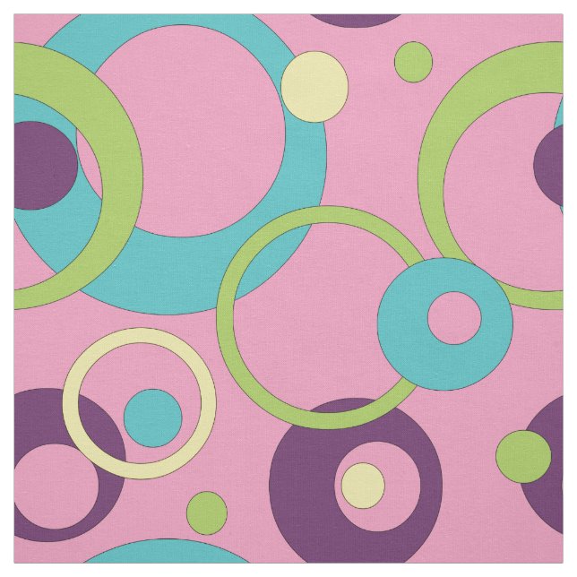 Funky Pink Circles Fabric (Swatch)