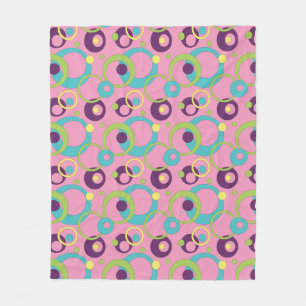 Funky Pink Circles Fleece Blanket