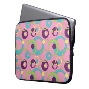 Funky Pink Circles Laptop Sleeve