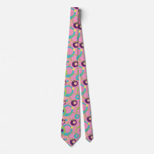Funky Pink Circles Men's Neck Tie
