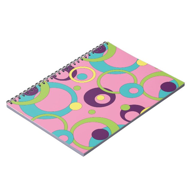 Funky Pink Circles Notebook (Left Side)