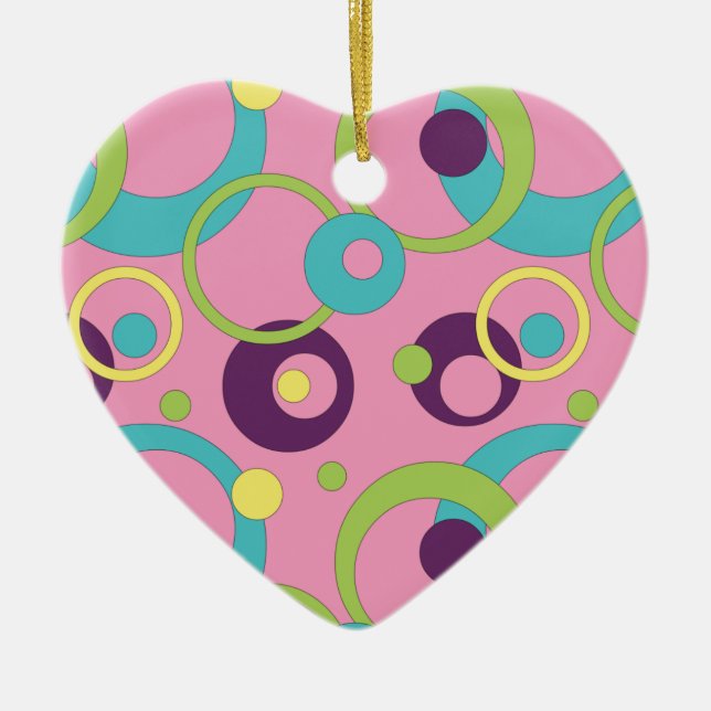 Funky Pink Circles Ornament (Front)