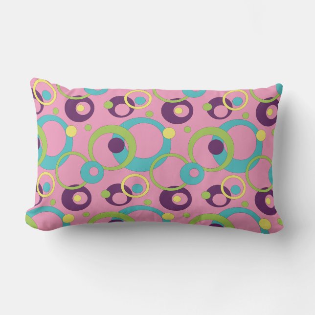 Funky Pink Circles Pillow (Front)