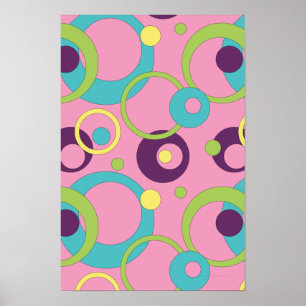 Funky Pink Circles Poster