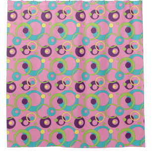 Funky Pink Circles Shower Curtain