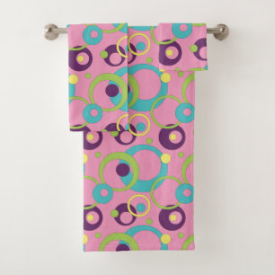 Funky Pink Circles Towel Set