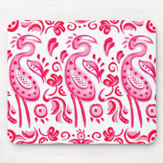 Funky Pink Flamigo Paisley Pattern Mouse Pad