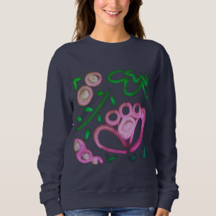 Funky Pink Flower Abstract Art to Wear Sweatshirt