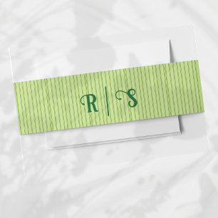 Funky Pink & Green Tropical Monogram Invitation Belly Band