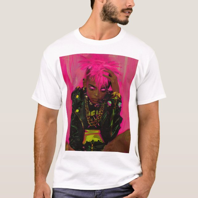 Funky Pink Punk Personalised T-Shirt with AR-45 De (Front)