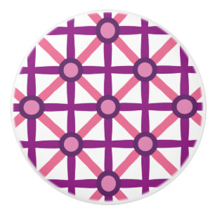 Funky Pink & Purple Pattern Ceramic Knob