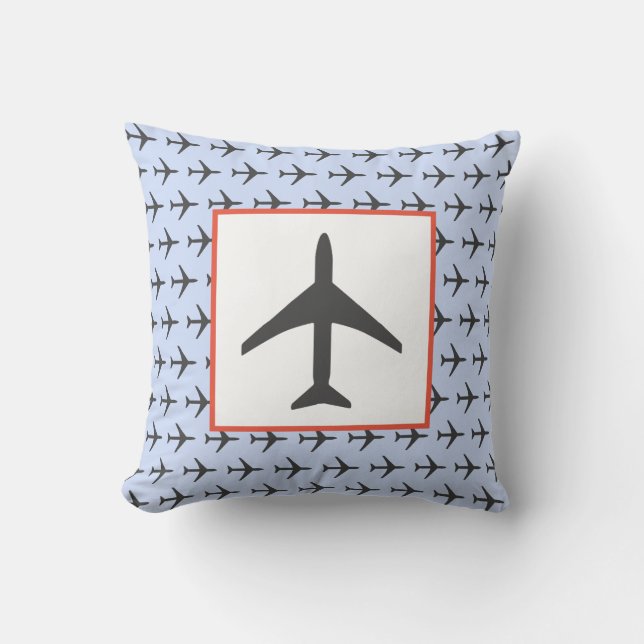 Funky Plane Aeroplane Aviation Fly Cushion (Front)
