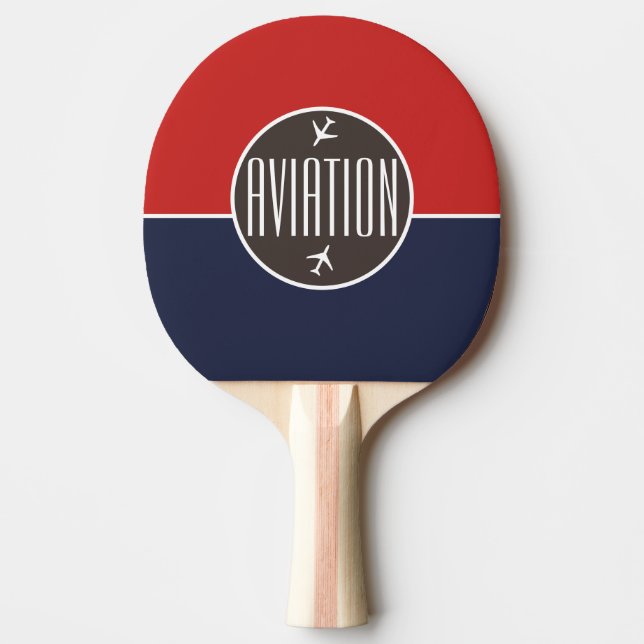 Funky Plane Aeroplane Pilot Aviation Flying Ping Pong Paddle (Front)
