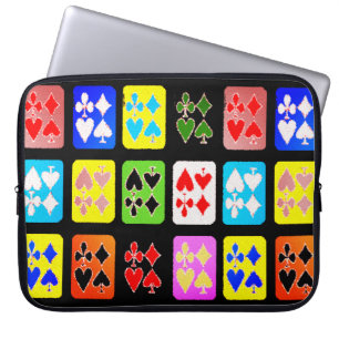 Funky Poker Playing Cards Laptop Sleeve