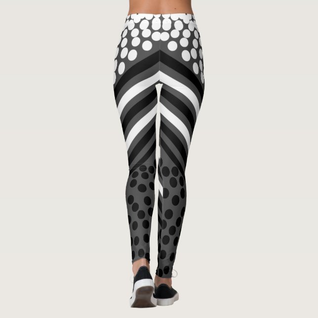 Funky Polka Dot Lines Bold Leggings (Back)