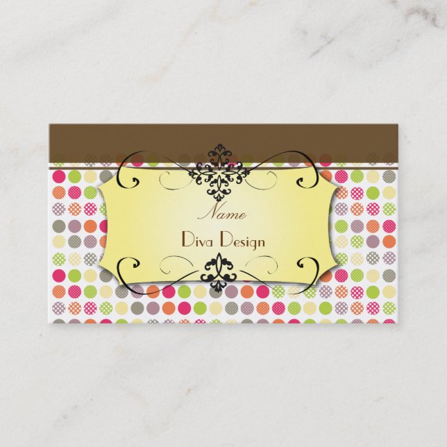 Funky Polka dots BusinessCard Business Card (Front)