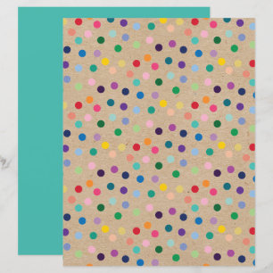 Funky Polkadots Faux Brown Kraft Scrapbook Paper