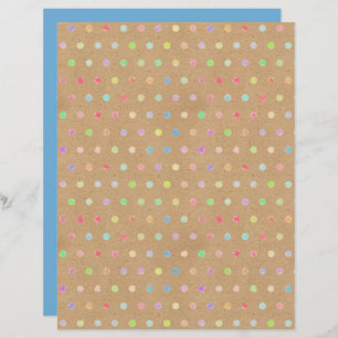 Funky Polkadots Faux Brown Kraft Scrapbook Paper