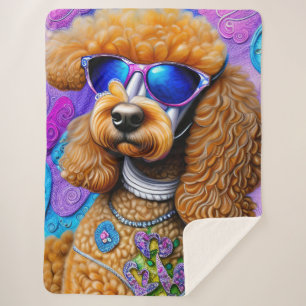Funky Poodle Sherpa Blanket