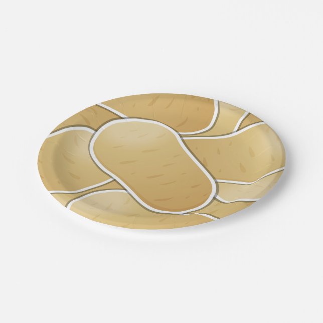 Funky potato paper plate (Angled)