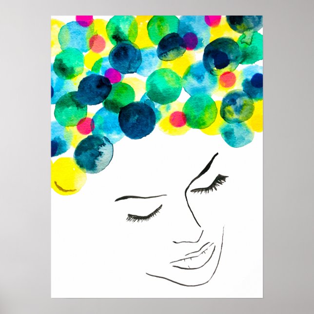 Funky psychedelic bubble hair poster (Front)