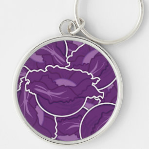 Funky purple cabbage key ring