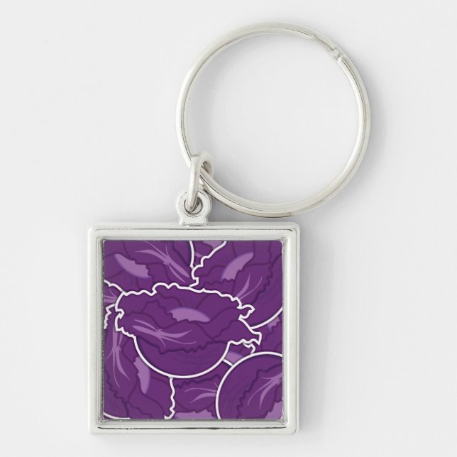 Funky purple cabbage key ring (Front)