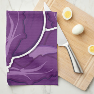 Funky purple cabbage tea towel