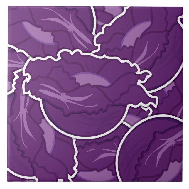Funky purple cabbage tile (Front)