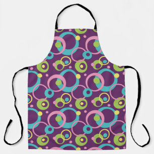 Funky Purple Circles All-Over Print Apron