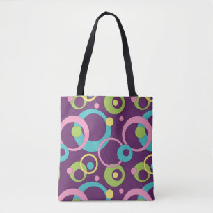 Funky Purple Circles All-Over-Print Bag
