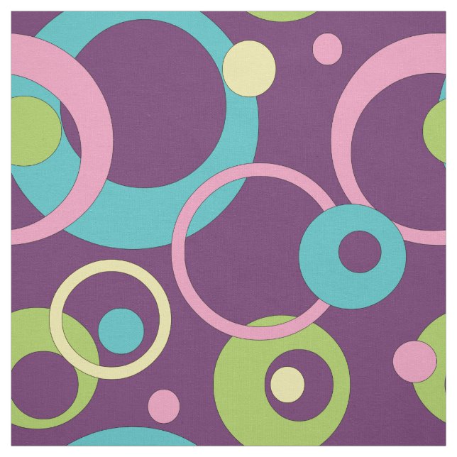 Funky Purple Circles Fabric (Swatch)