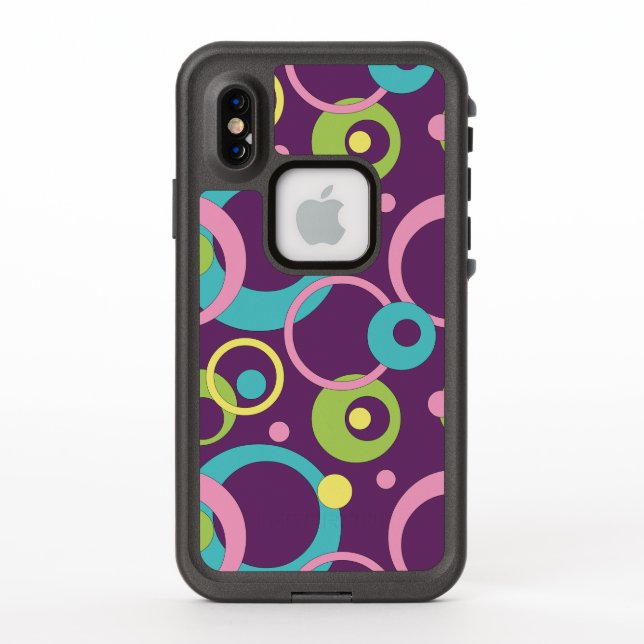 Funky Purple Circles Lifeproof Case (Back)