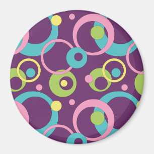 Funky Purple Circles Magnet