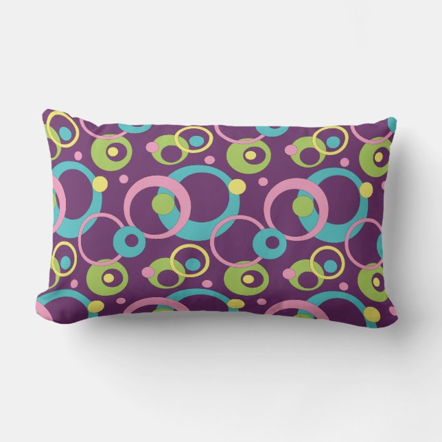 Funky Purple Circles Pillow (Front)