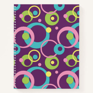 Funky Purple Circles Spiral Notebook