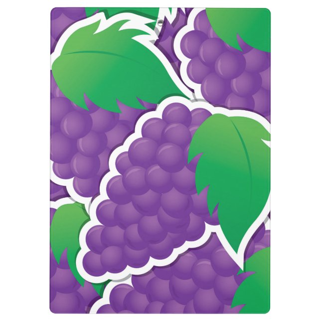 Funky purple grapes clipboard (Back)