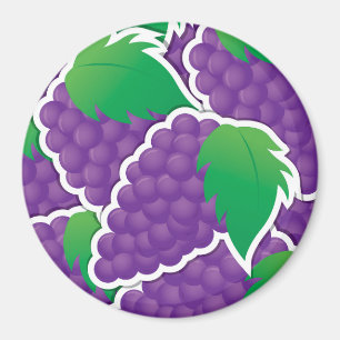 Funky purple grapes magnet