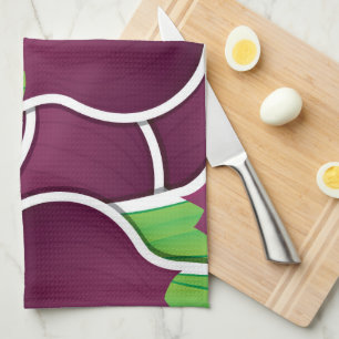 Funky purple onions tea towel