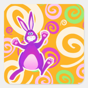 Funky rabbit, sticker