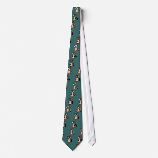 Funky Racoon Cartoon Tie (Front)
