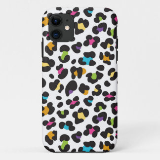 funky rainbow leopard print pattern iPhone 11 case