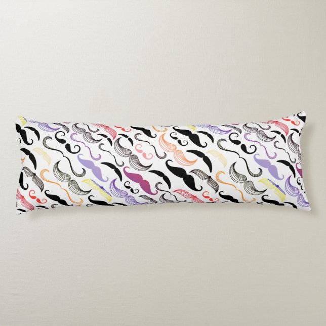 Funky Rainbow Moustache Design Body Cushion (Back)