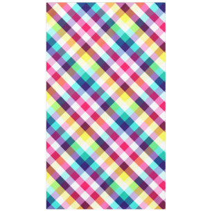 Funky Rainbow Plaid Pattern Large Tablecloth