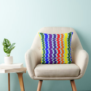 Funky Rainbow Throw Pillow
