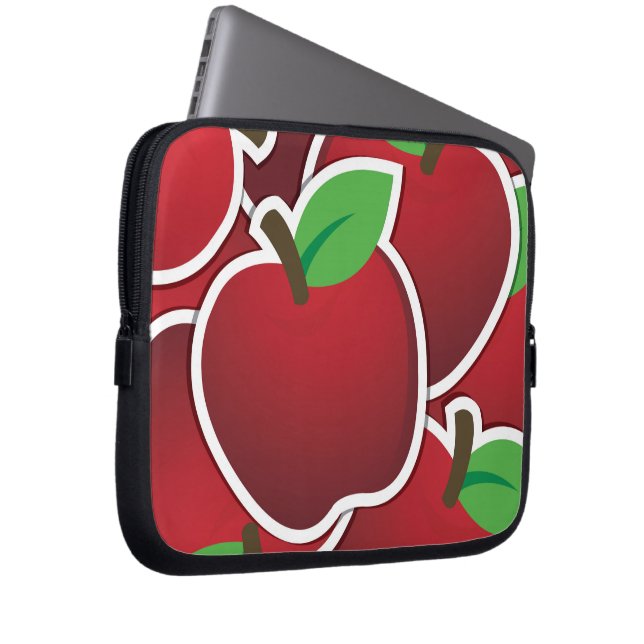 Funky red apples laptop sleeve (Front Right)